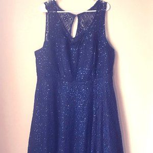 Blue Sequin and Lace Dress